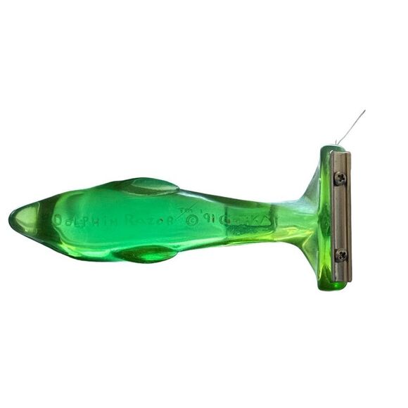 Vintage new in box C.A. Daniel’s collectible Dolfin razor green resin - Picture 2 of 7